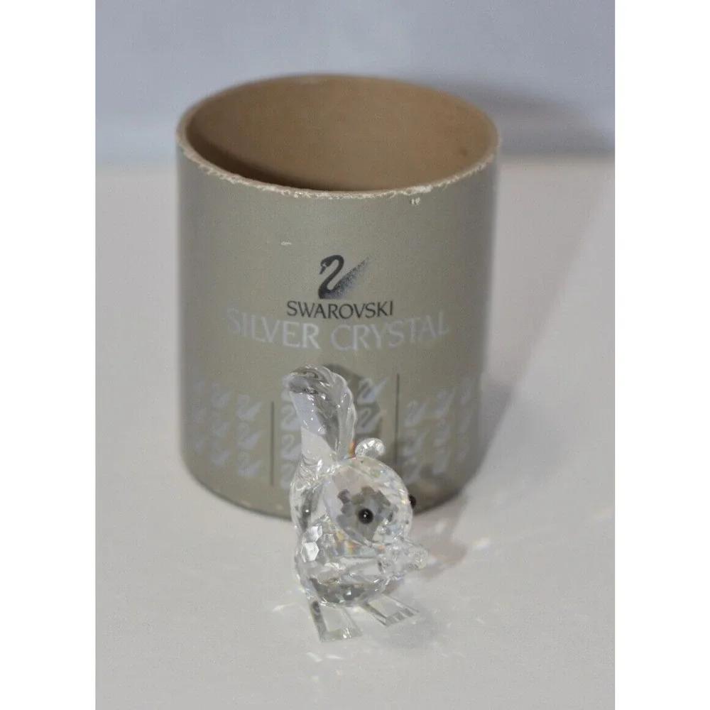 Swarovski Woodland Friends Silver Sparkling Crystal Squirrel Figurine Retired